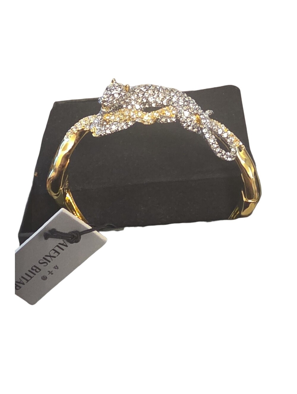 Alexis Bittar Crystal Pavé Panther Hinged Bangle Bracelet - Picture 2 of 3
